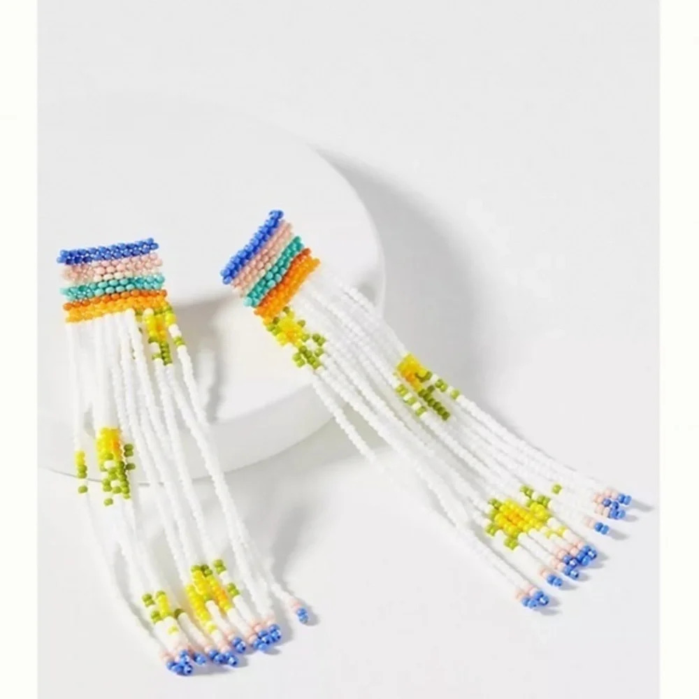 NWT Anthropologie Casa Clara Beaded Drop Earrings